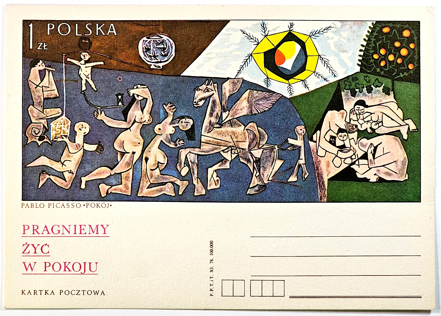 Pocztówka - Pablo Picasso - Pokój, zdjęcie 1 z 2